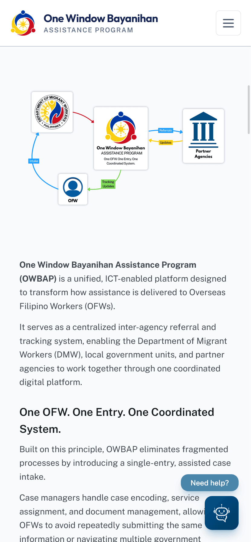 OWBAP — One Window Bayanihan Assistance Program — Screen 4 of 4, mobile